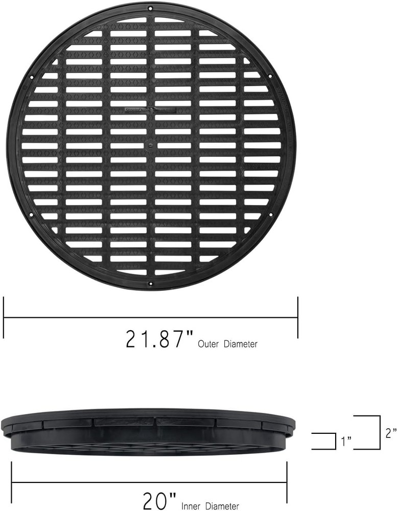 Round Drain Grate 20" for Catch Basin - Green