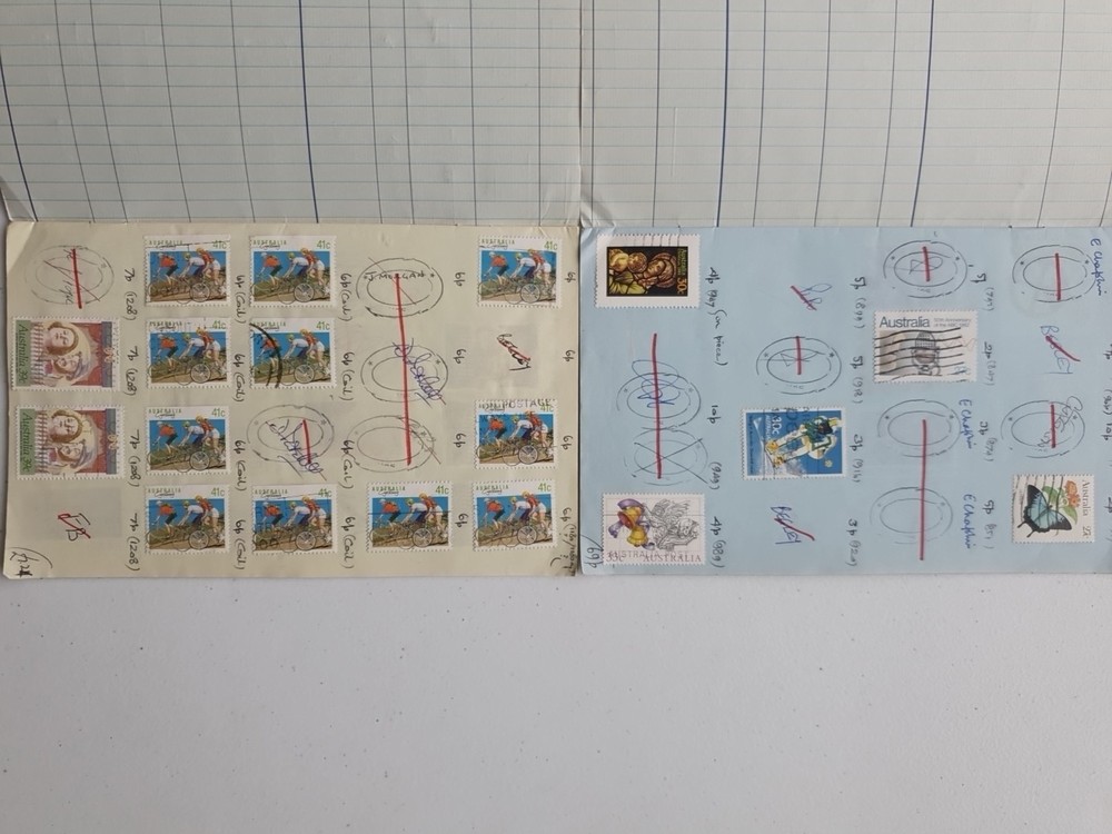 6 Stamp Approval Booklets Containing Austalia Stamps