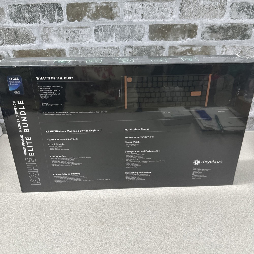 Keychron K2 HE Keyboard and M3 Lite Mouse Wireless Elite Bundle