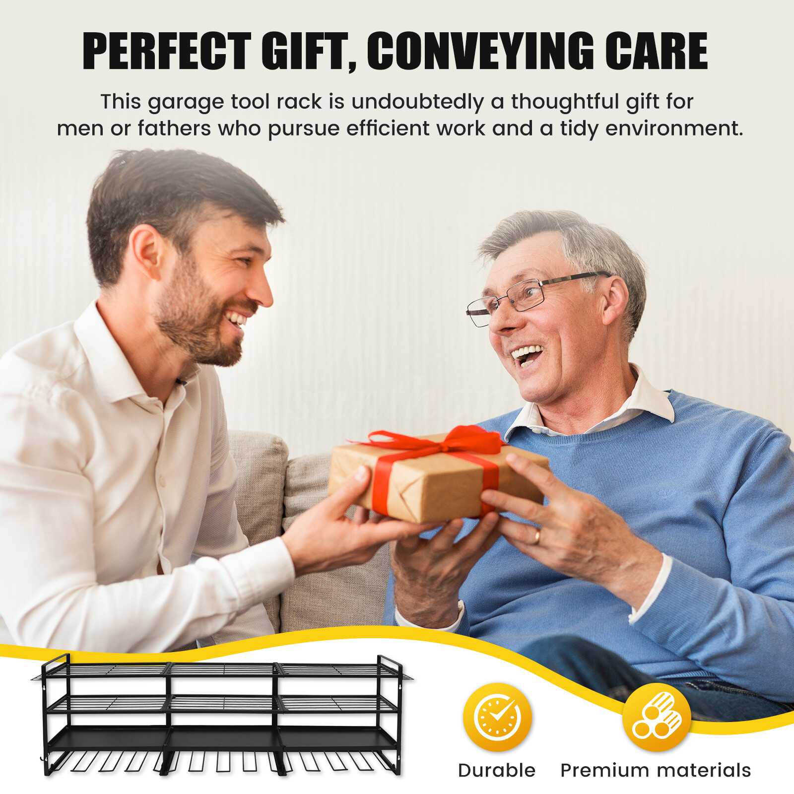 Power Tool Organizer Wall Mount Extended Heavy Duty 4-Tier 12-Drill Rack Metal