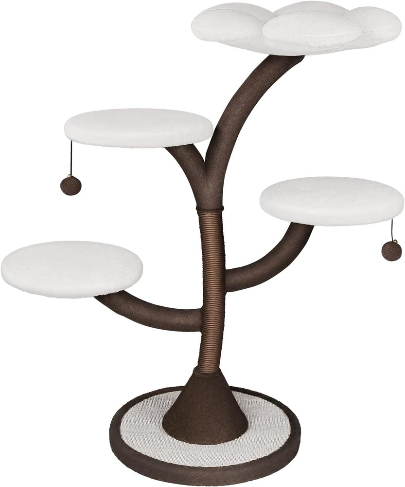 Stylish Multi-Level Cat Tree with Scratching Post for Large Indoor Cats