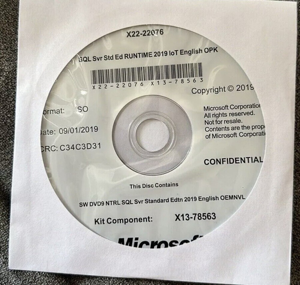 MS SQL Server 2019 Enterprise 16 Core Unlimited CALs | Genuine DVD + COA