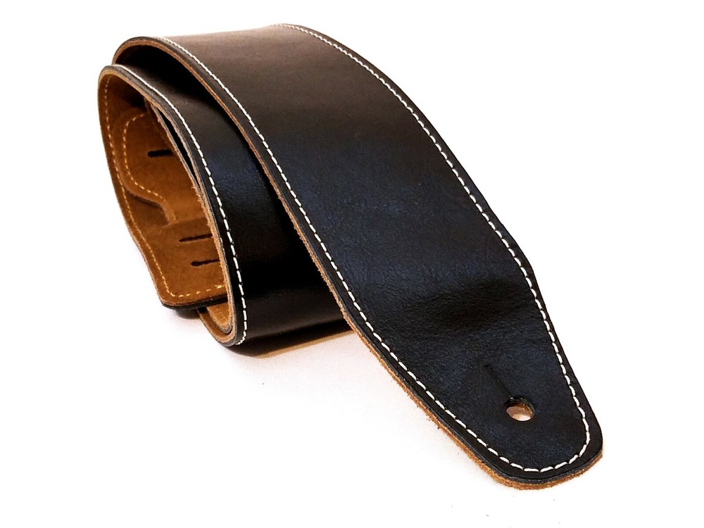 LEATHER GUITAR STRAP 2.5" WIDE, BLACK or BROWN