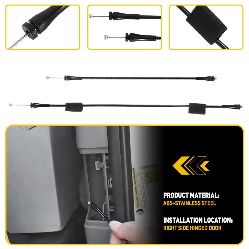 Rear Right Cargo Door Latch Release Cables for 1992-2014 Ford E150 E250 E350 Van