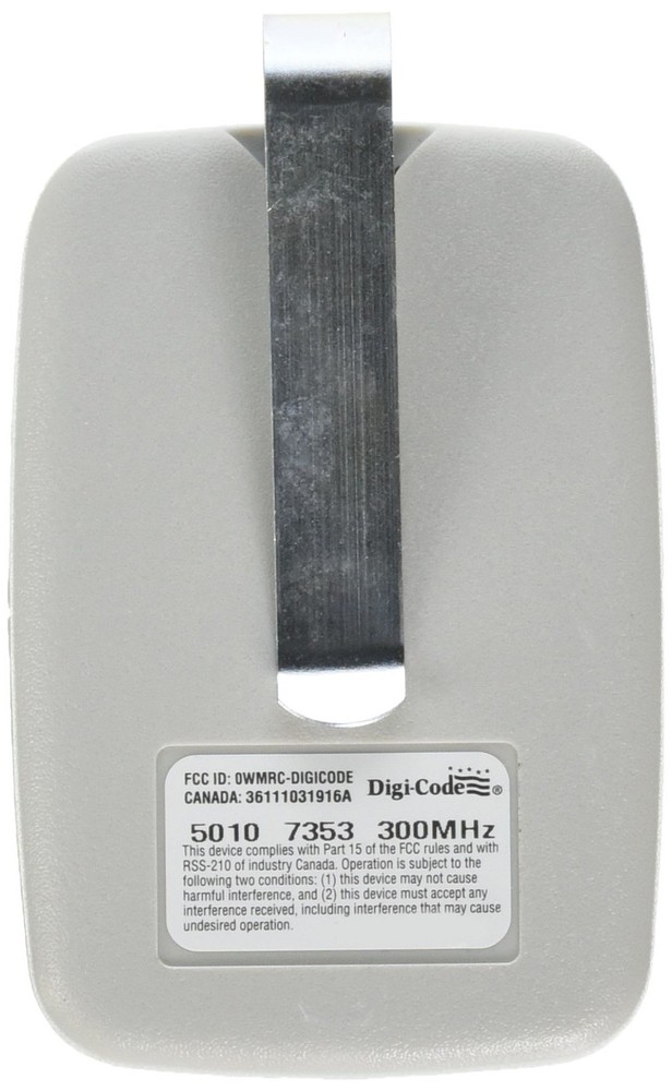 Digi-Code 5010 Garage Door Opener Transmitter