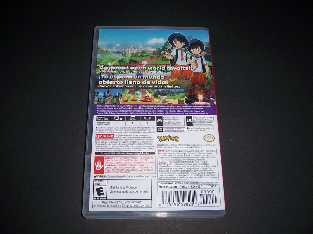 Authentic Box Case ONLY Replacement Nintendo Switch for Pokemon Scarlet