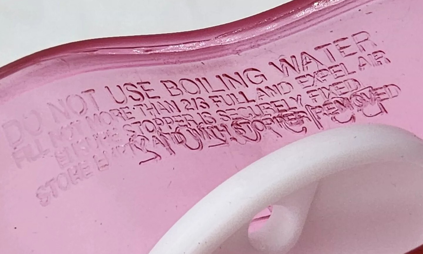 2L/2 Liter Pink Transparent Rubber Hot Water Bag/Bottle w/ Knit Sweater Cover