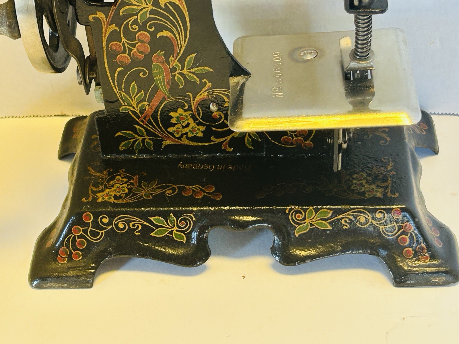 Antique Muller Toy Sewing Machine Hand Crank Stenciled 19th C. Germany