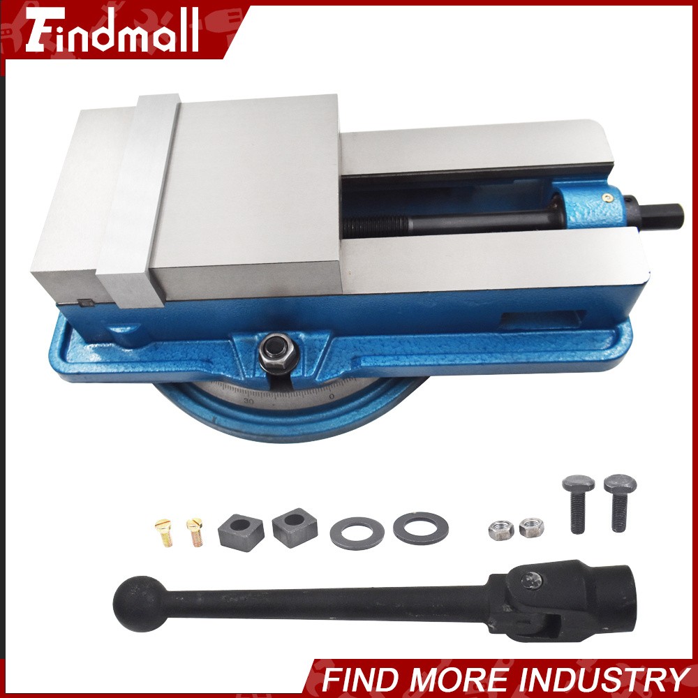 Findmall 6 Inch Milling Machine Vise Lockdown Bench Vise W/ 360° Swiveling Base