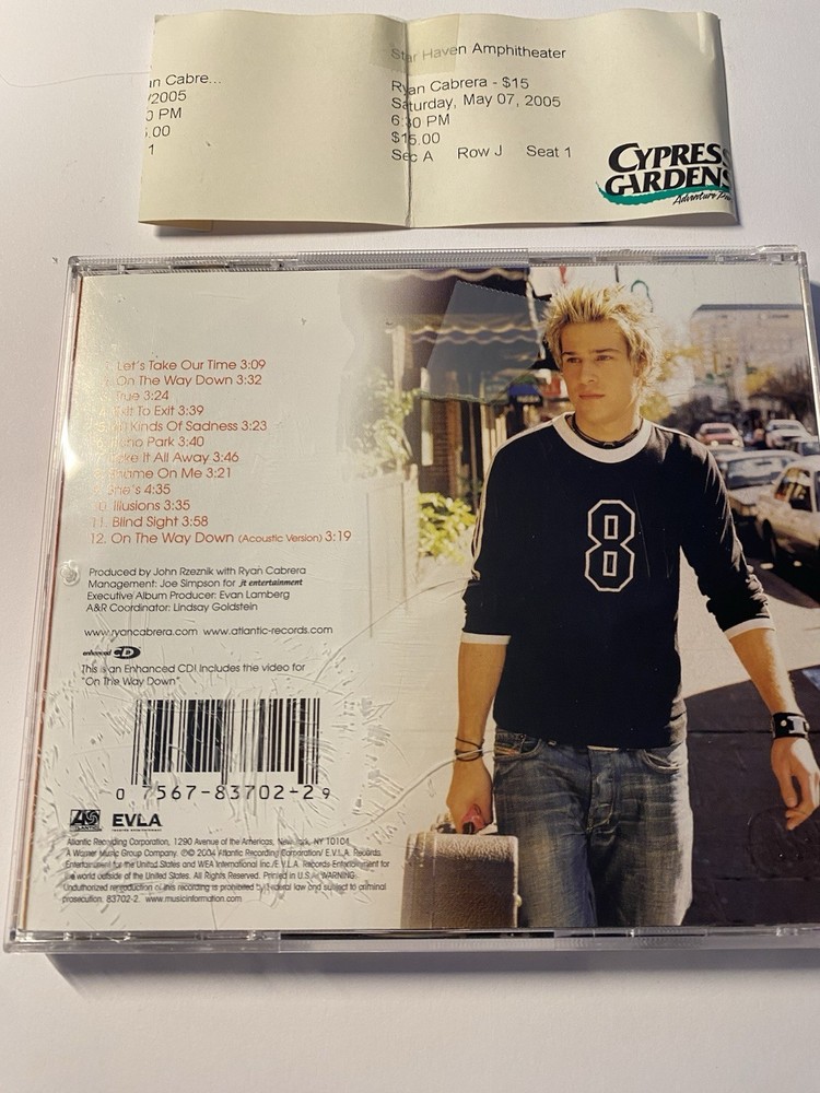 Ryan Cabrera Signed Autographed "Take it All Away" Music CD Compact Disc