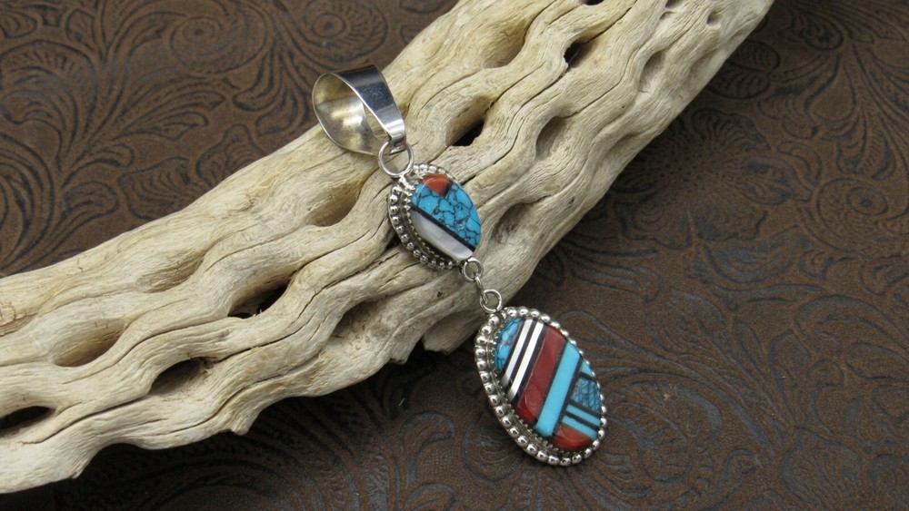 *Sterling Silver Multi- Stone Pendant+