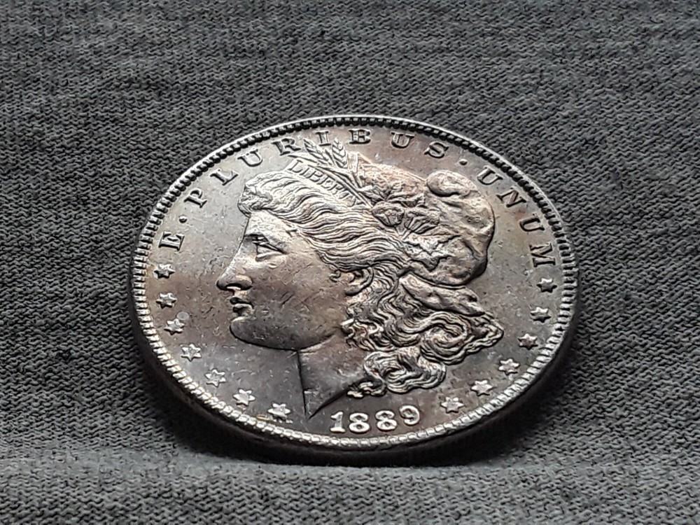 1889 MORGAN SILVER DOLLAR TONING ON BOTH SIDES