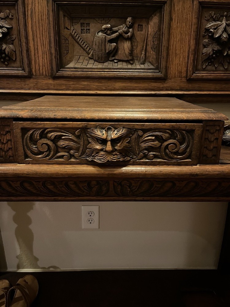 Antique Oak Hall Tree