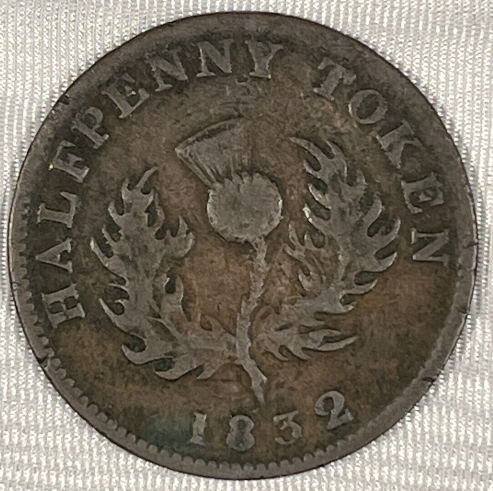 1832 Canada Nova Scotia Half Penny Token