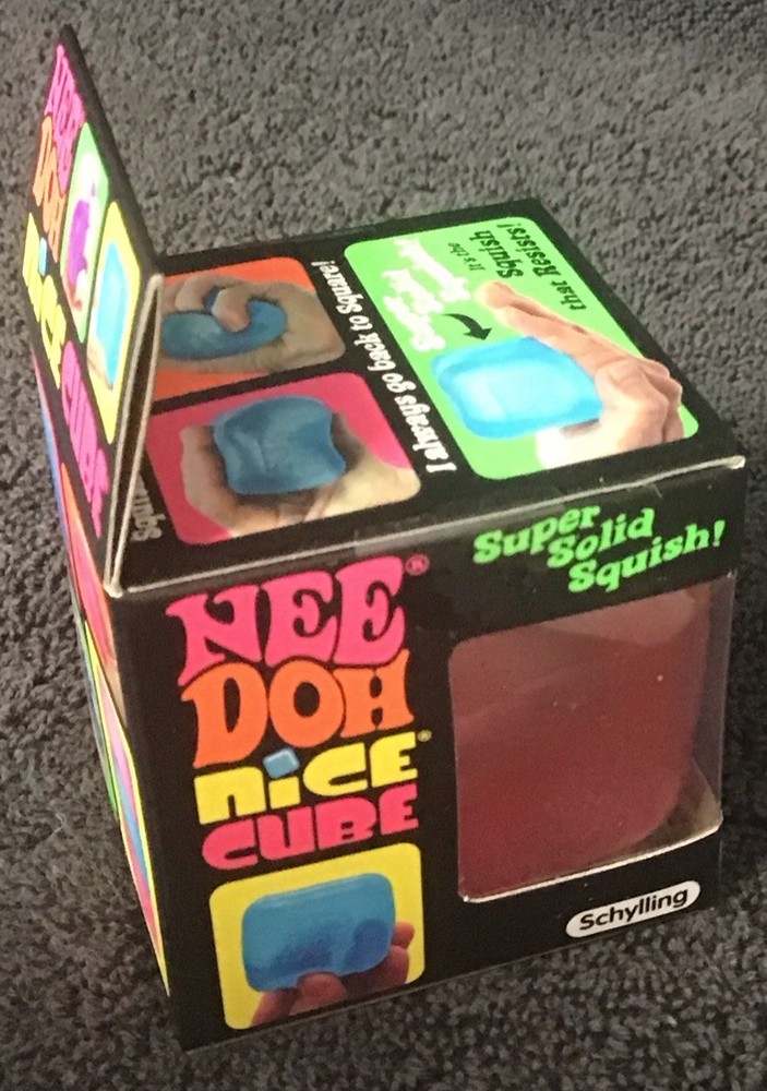 Needoh NICE CUBE Super Solid Squish ~ PINK 🩷Sensory Squishy Toy NEW