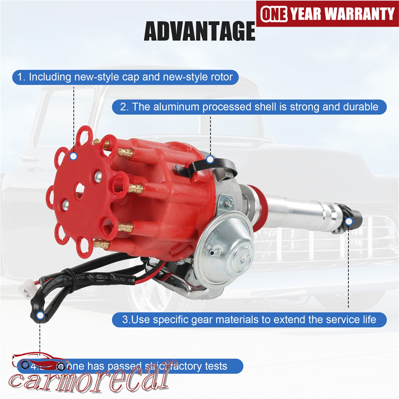 Ignition Distributor w/ Cap & Rotor for Chevy SBC BBC 283 305 327 454 350 V8 R2R