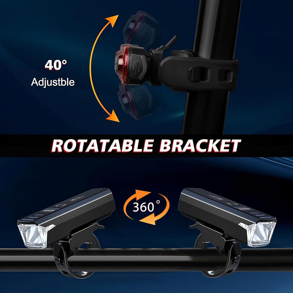 9000LM Super Bright LED Bike Light USB Rechargeable Bicycle Front Rear Headlight