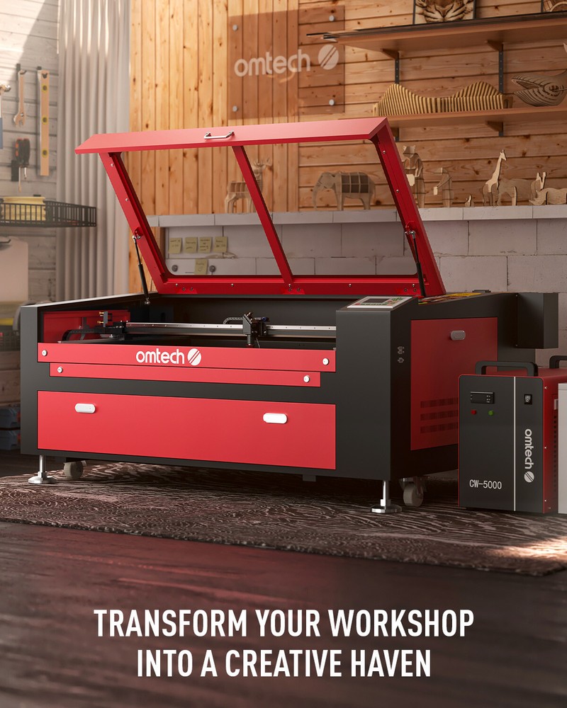 OMTech 100W 24x40 CO2 Laser Engraver Cutting Machine with Basic Accessories Pack