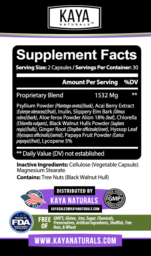 Max Detox 60ct Colon Liver Gut Cleanse Toxins Energy Boost Weight Loss Capsules