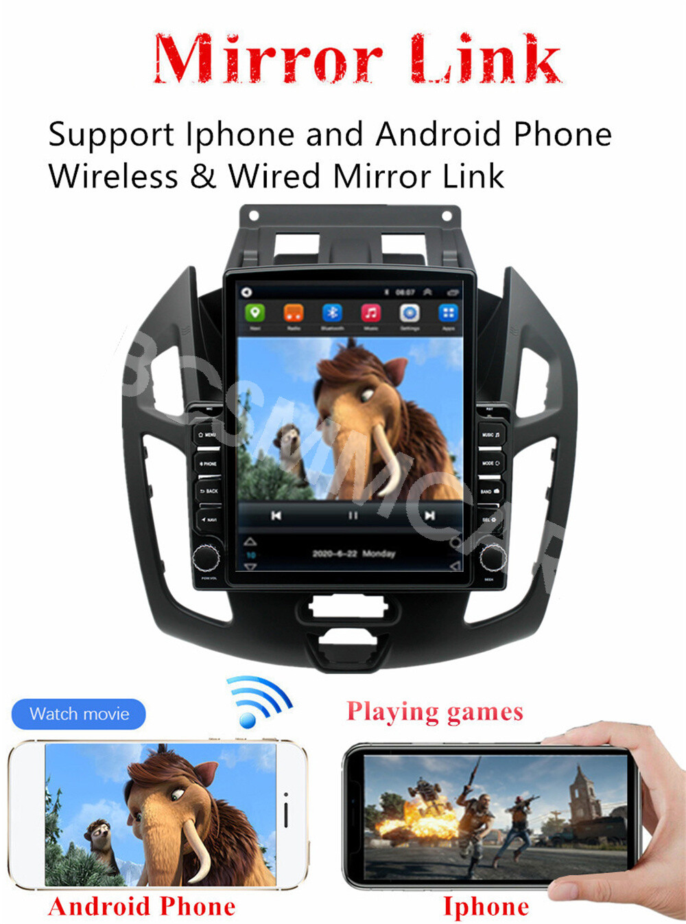 Fit For Ford Transit Connect 2014-2018 Stereo Radio Player For Carplay GPS WIFI