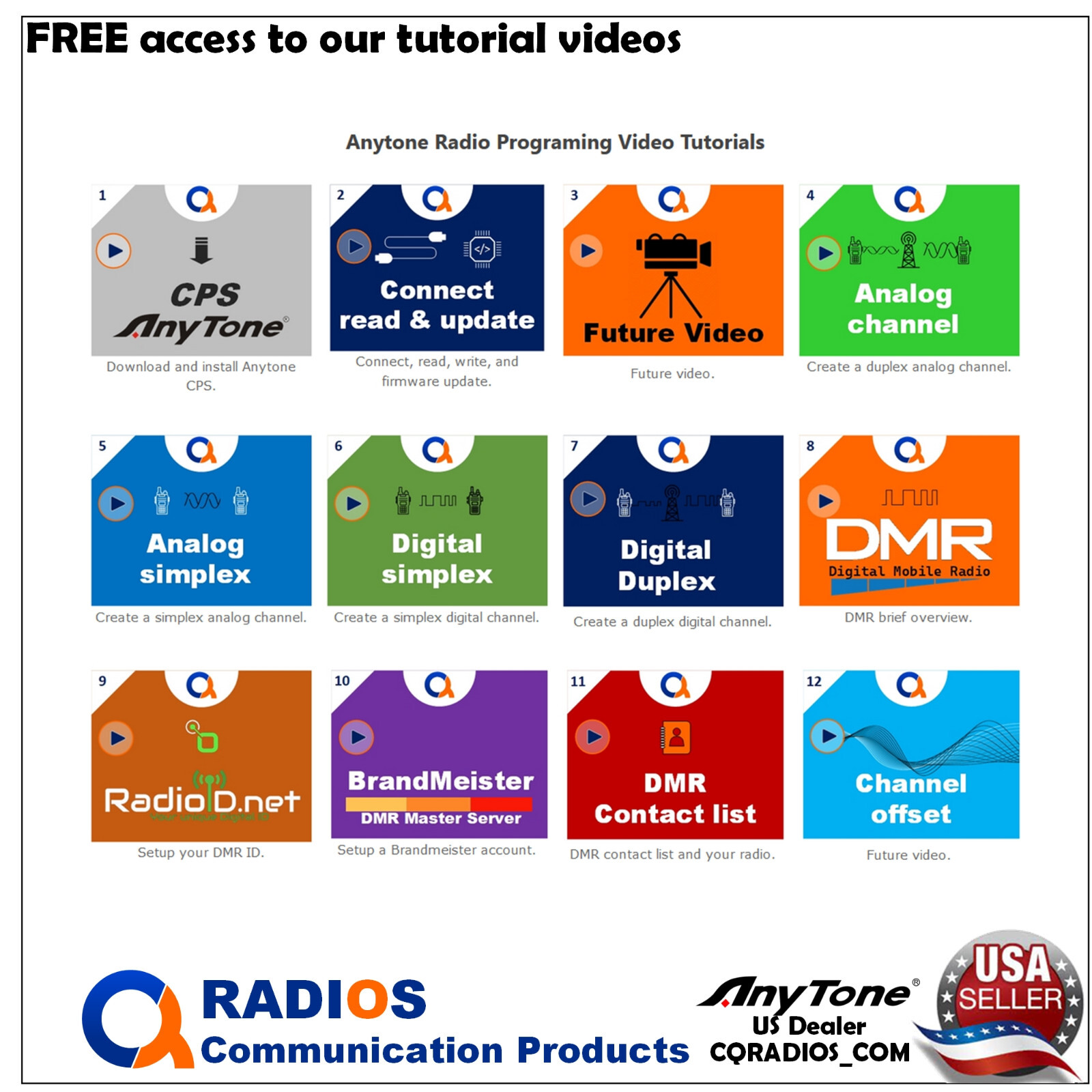 AnyTone AT-D890UV GPS DMR Analog UHF VHF Radio FREE Accessories ATD890UV