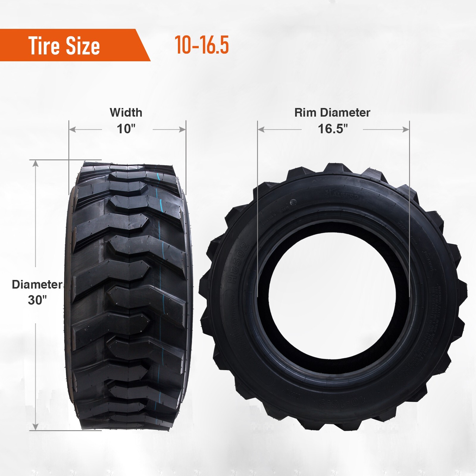 4 10-16.5 SKS Tires 10x16.5 Skid Steer Loader Tire 10PR Upgrade Industrial Grade