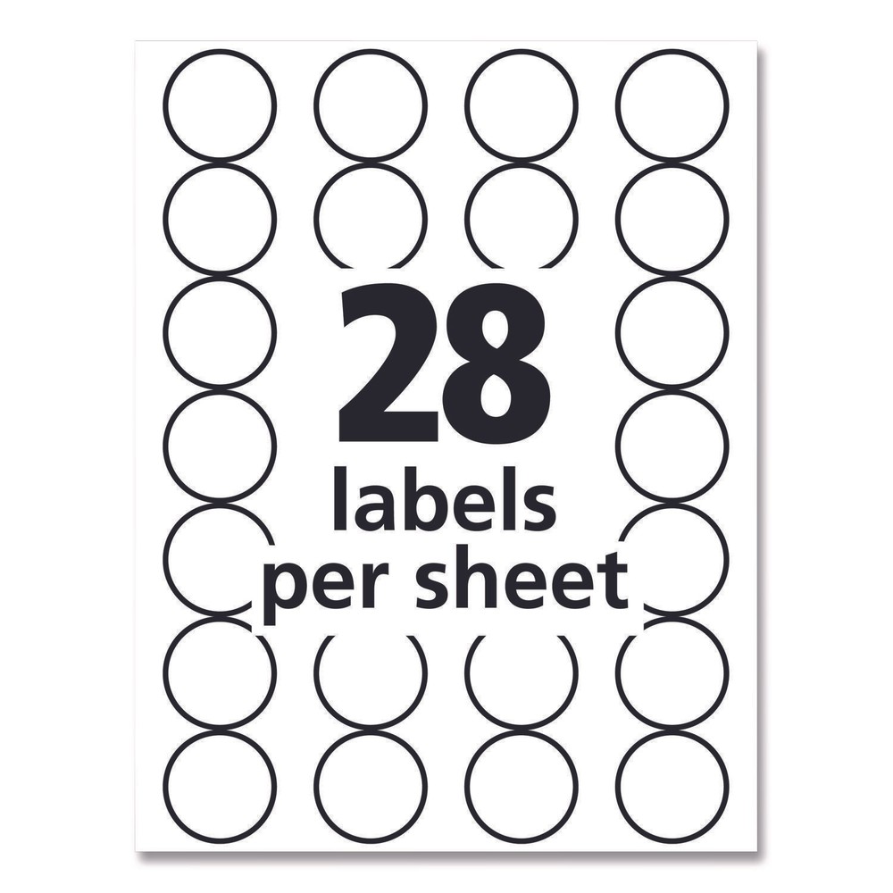 Avery® Handwrite Only Removable Round Color-Coding Labels, 3/4" dia, Black, 1008