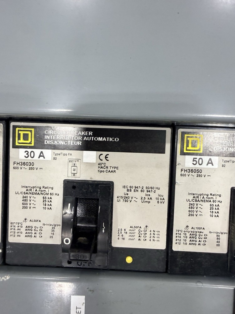 Square D I-Line Panelboard 400A 480V 3PH w/ Main Breaker + Multiple Breakers