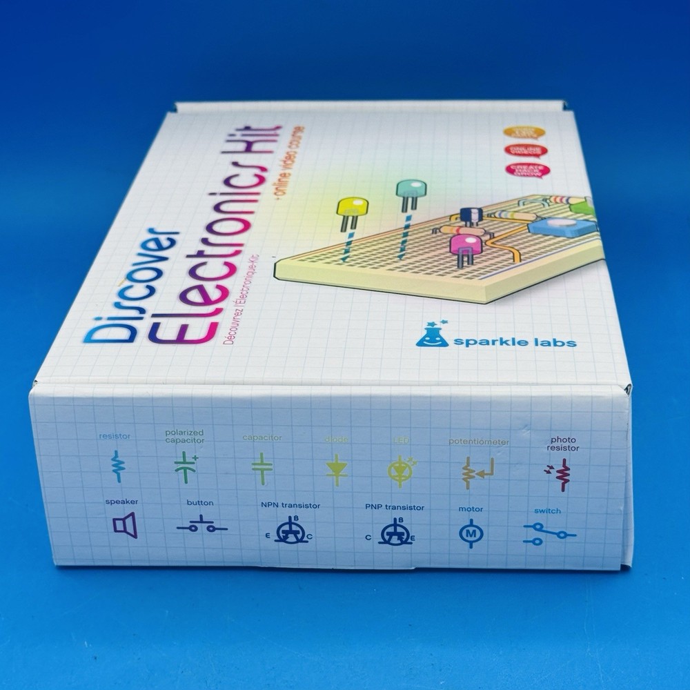 Discover Electronics Kit Sparkle Labs STEM Circuit Learning Set + Online Video
