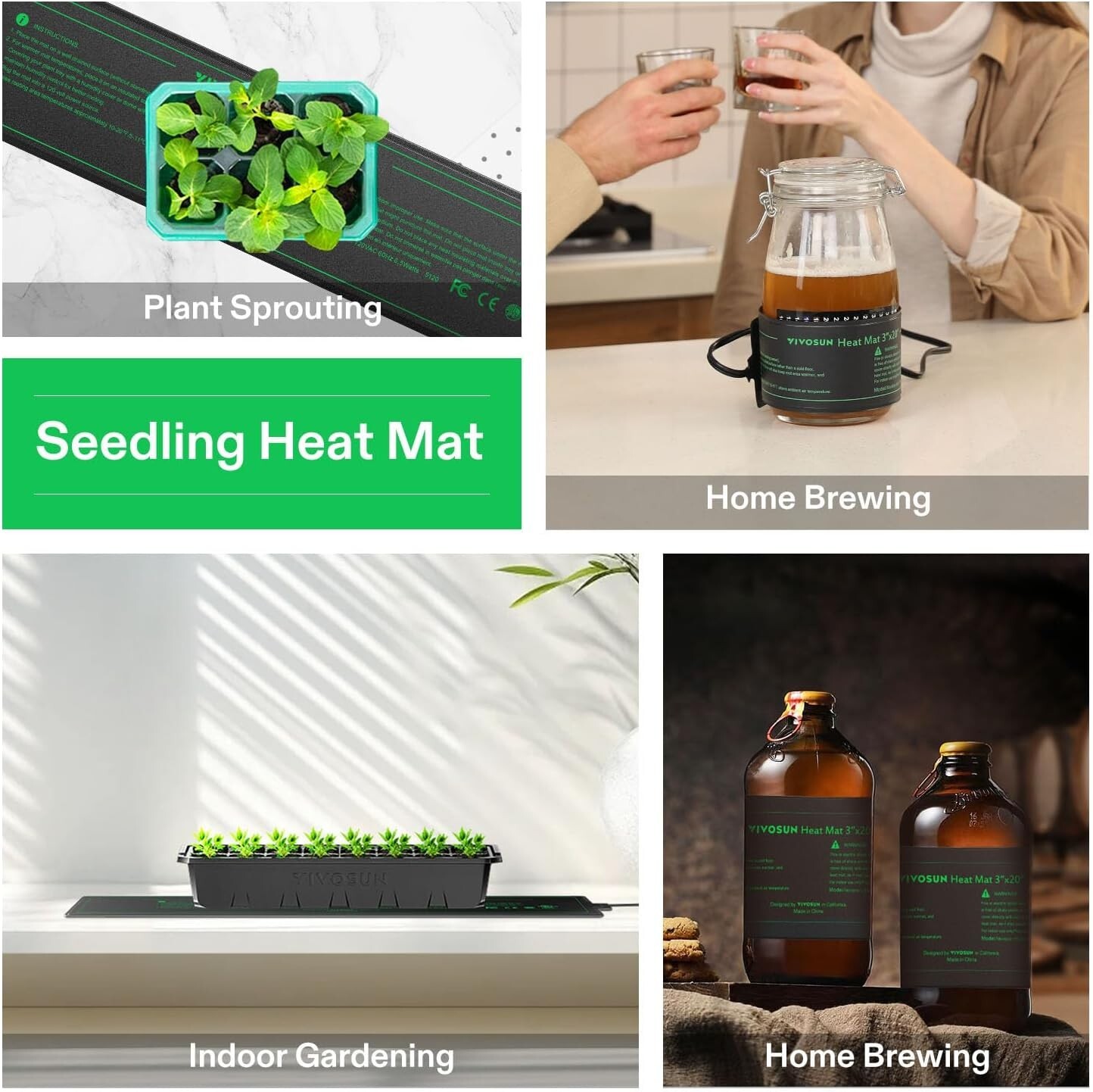 VIVOSUN Durable Waterproof Seedling Heat Mat 3" x 20" UL & MET-Certified,6.5W