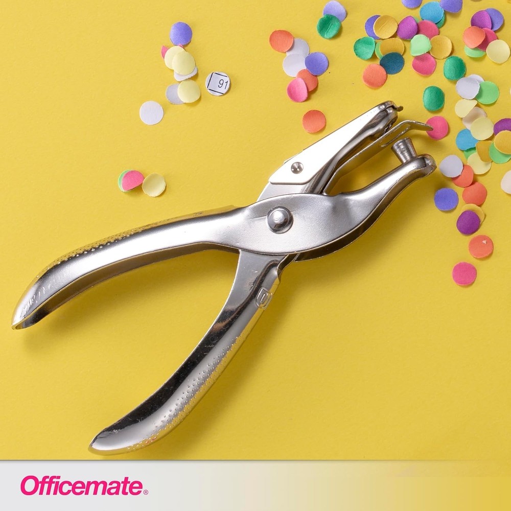 Efficient Manual Hole Punch - 5 Sheet, 0.25 Inch, Compact Silver Design