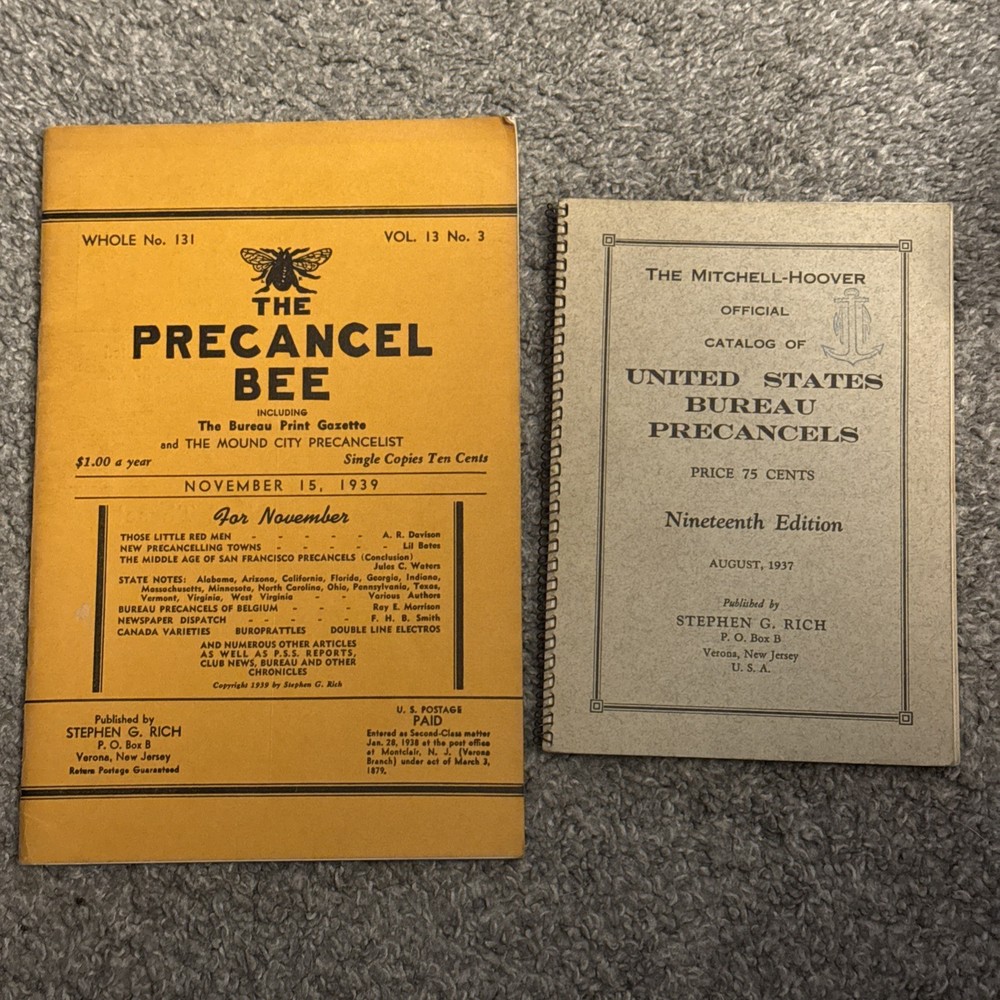 Precancel Bee 2  issues  1937 & 1939 magazines for collectors/dealers G1