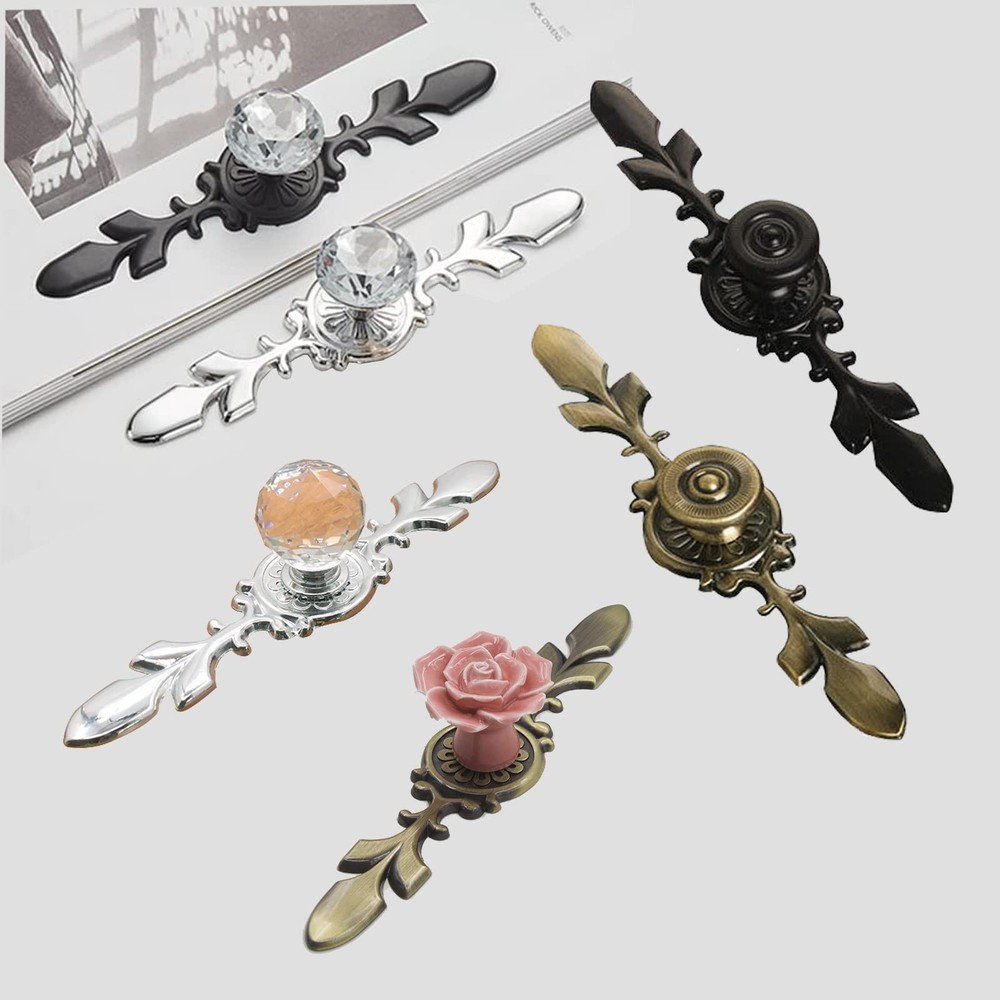 Cabinet Handle Backplates, 18pcs Zinc Alloy Drawer knobs Back Plate Retro Sty...