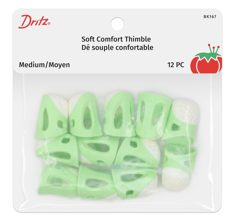 Soft Comfort Thimbles - Medium Green, 12 Pack - Sewing & Quilting Tools