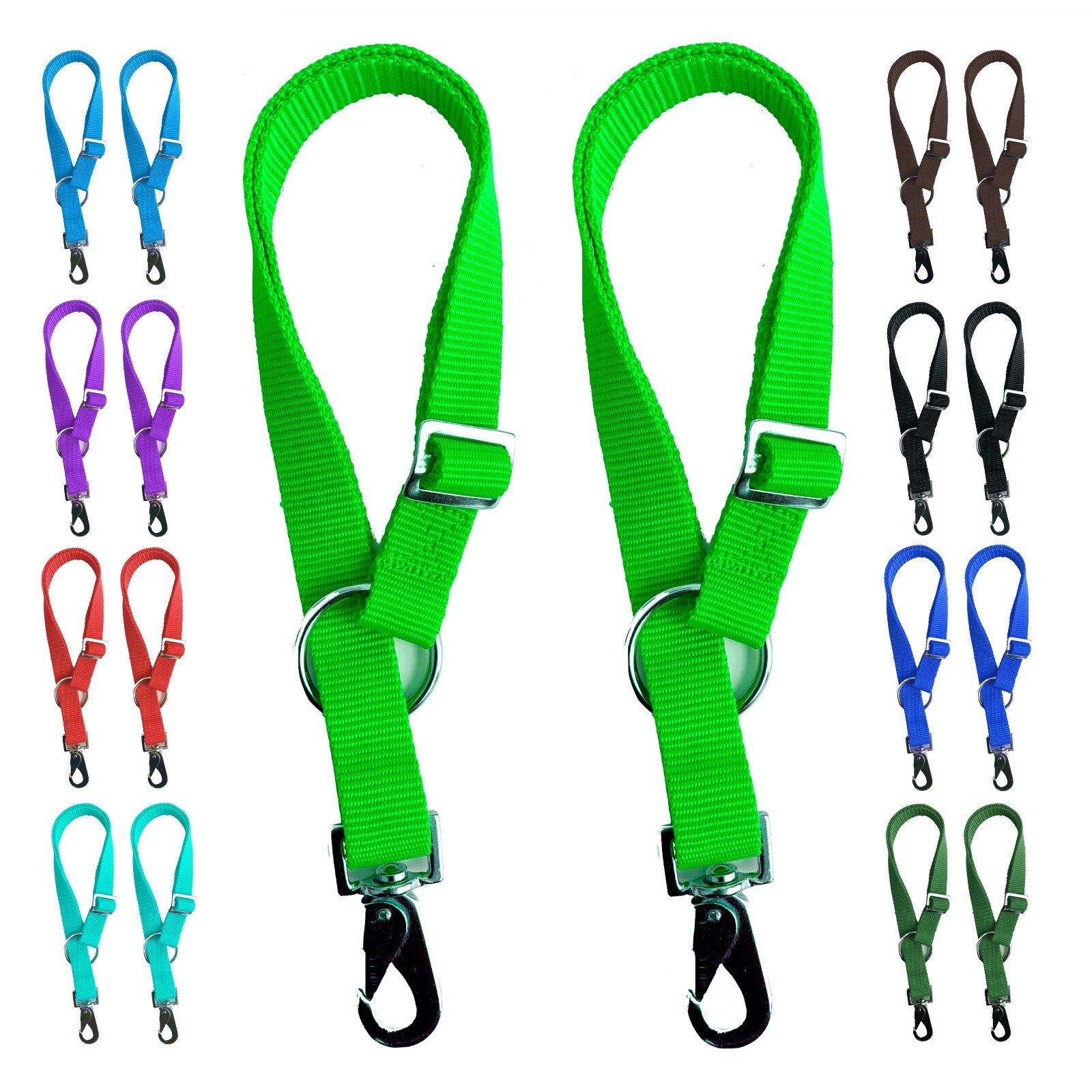 Majestic Ally Pack of 2 Horse Water Bucket Strap Hangers - Adjustable 18” to 30”