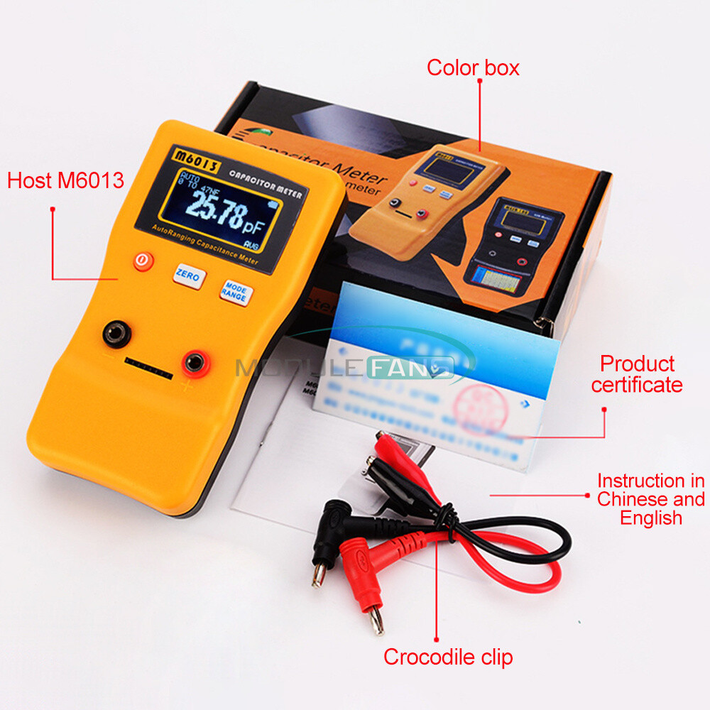 M6013 ESR Capacitance Ohm Meter Handheld Resistance Capacitor Circuit Tester