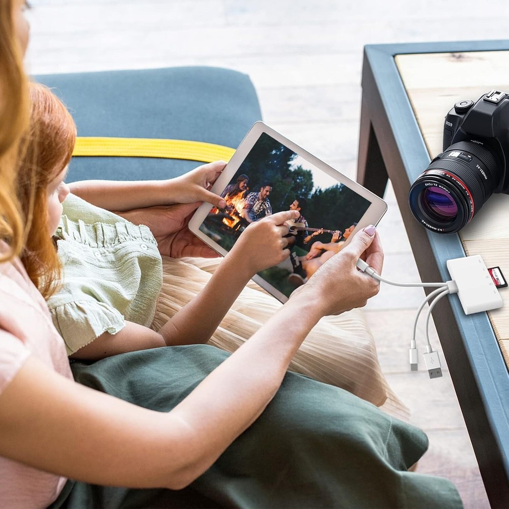 5-in-1 Memory Card Reader Memory Card Reader&USB OTG Adapter USB C/USB A Devices