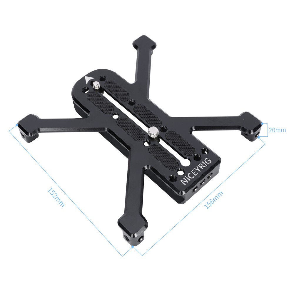 NICEYRIG Extended Quick Release Baseplate For DSLR Camera with Manfrotto Tripod