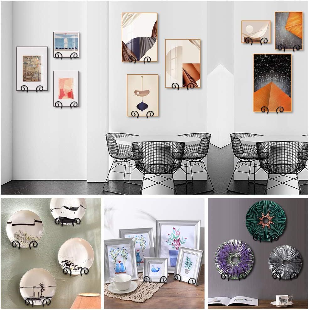 Mocoum 4 Pack Wall Mount Plate Display Stands, Medium Easel Circle