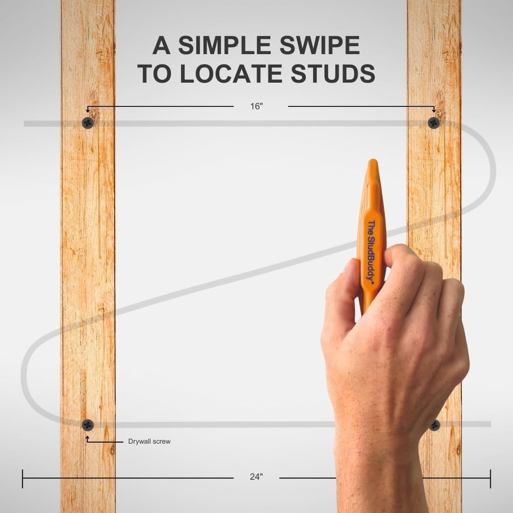 Effortless Stud Detection with StudBuddy Magnetic Finder - Orange