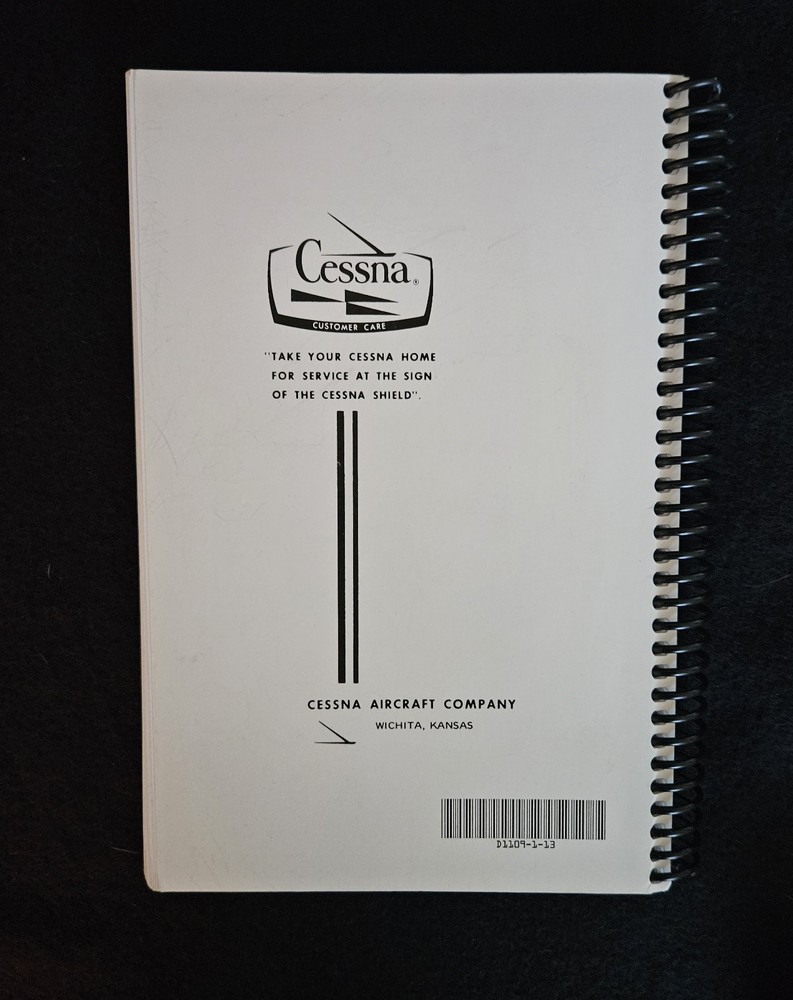 1978 Cessna Skyhawk Model 172N Pilot's Operating Handbook Spiral Bound