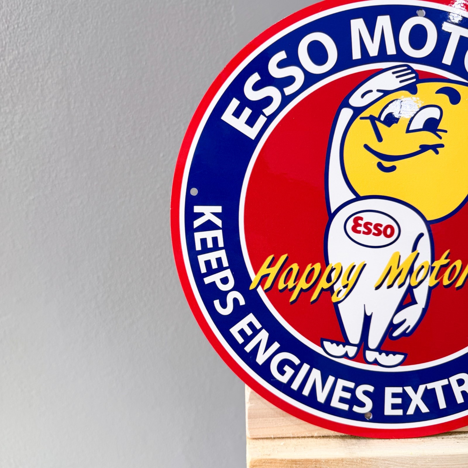 Esso Vintage Metal Sign Set of 2 Tiger & Man Happy Motoring – 30 cm / 11.8”