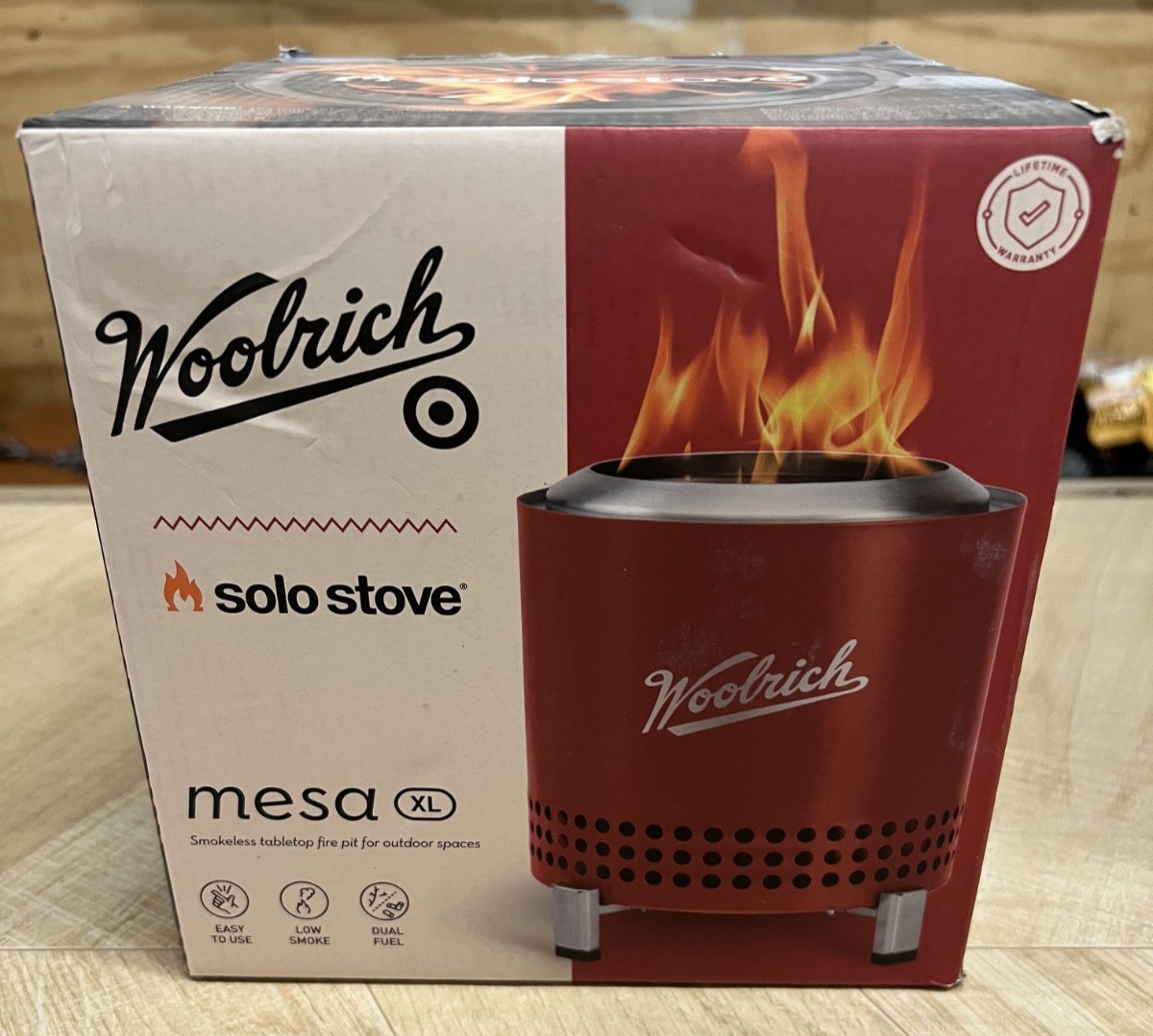 Solo Stove Mesa XL Red Smokeless Tabletop Fire Pit for Outdoor Spaces Open Box