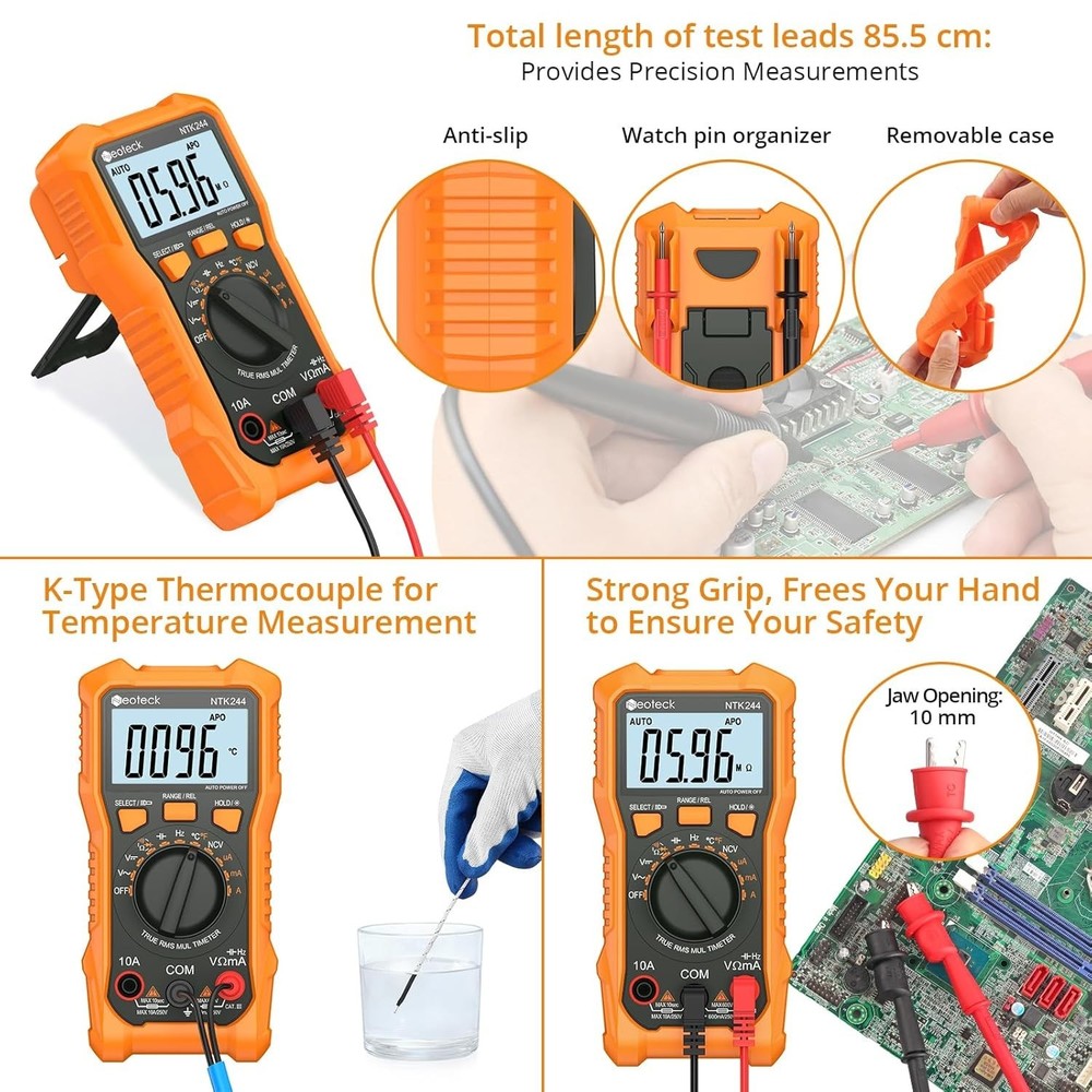 Versatile 6000 Counts Digital Multimeter with Backlight & Overload Protection