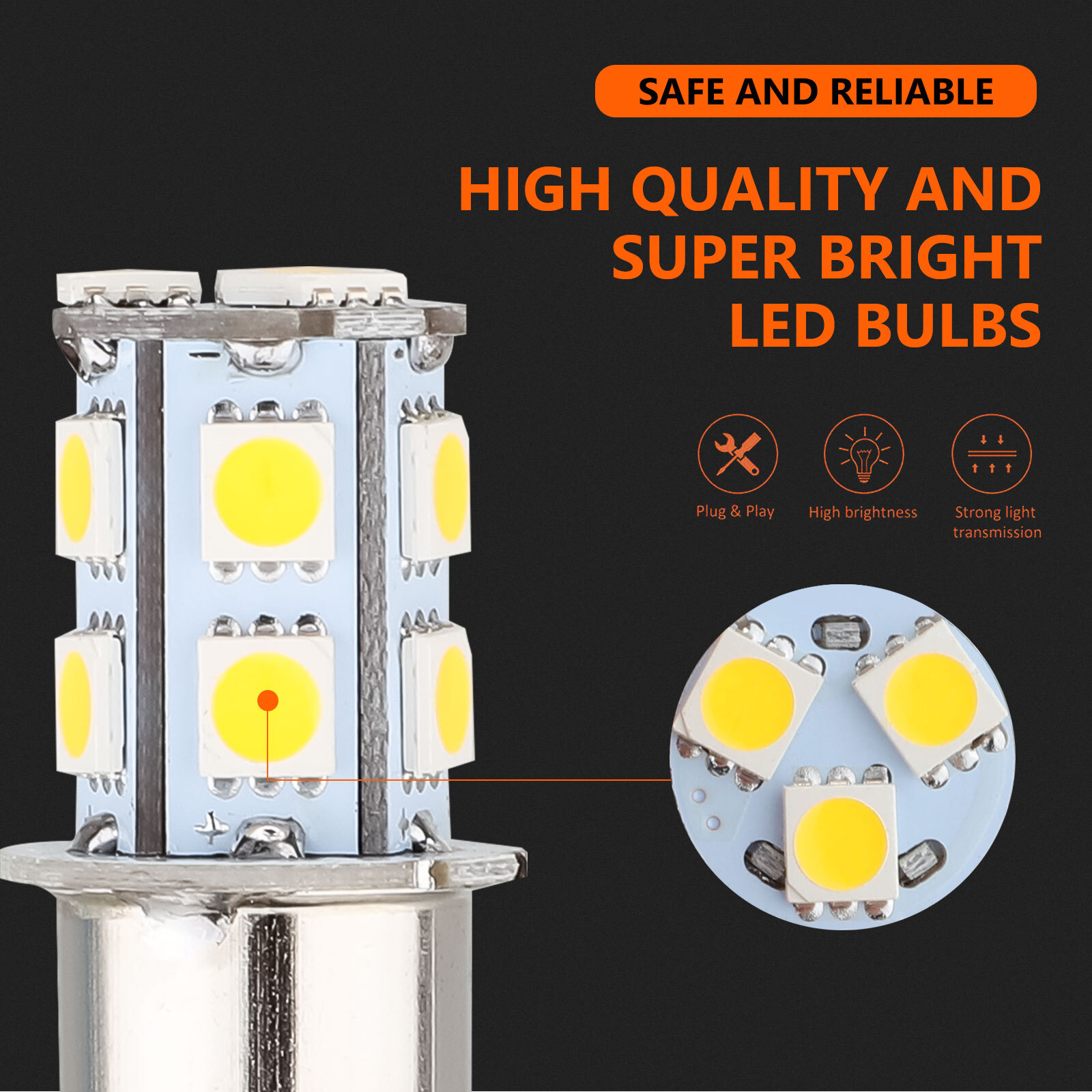 20x Warm White 1156 1141 13-SMD LED RV Camper Trailer Interior Light Bulb Bright