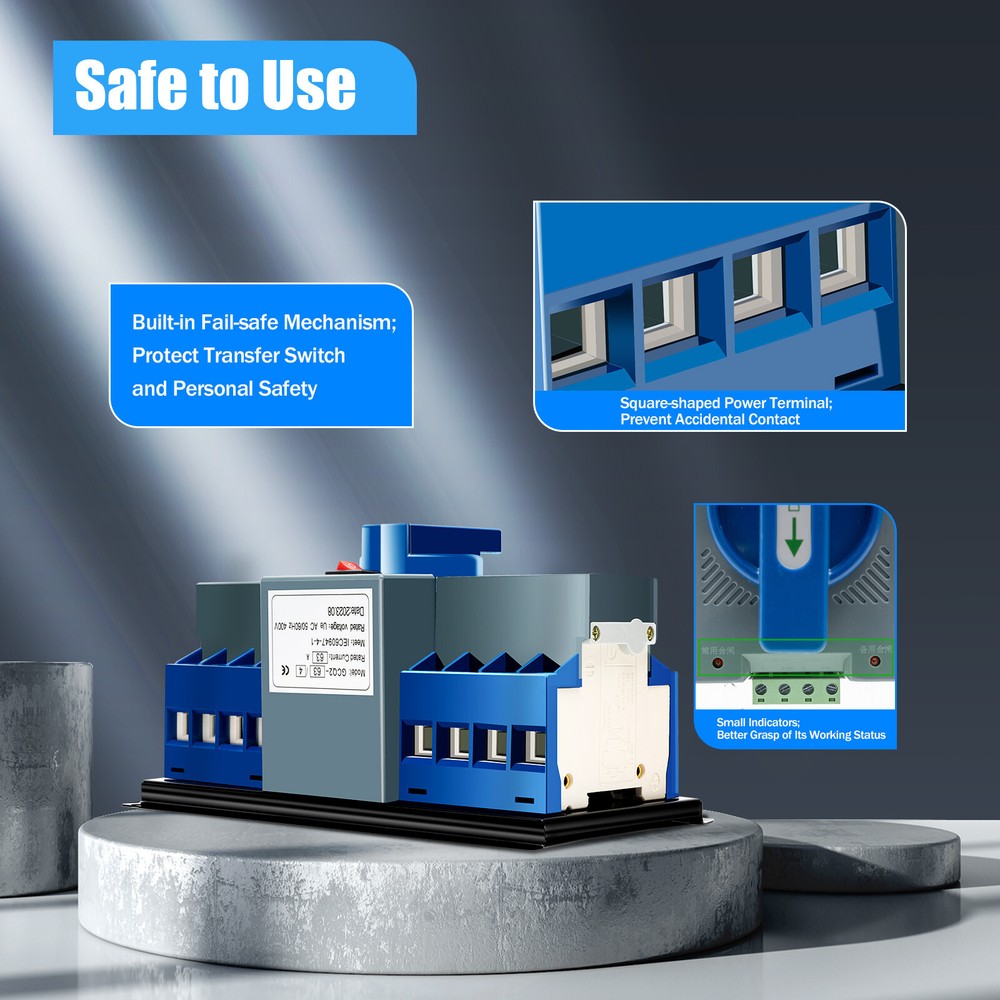 Dual Power Automatic Transfer Switch kit 63 A 4P ATS Generator Changeover Switch