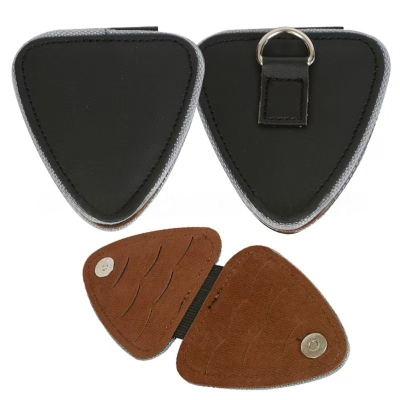 PU Leather Guitar Pick Holder Compacts Storage Box For Closure