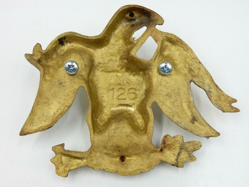 VINTAGE AMERICAN BALD EAGLE DOOR KNOCKER, HEAVYWEIGHT SOLID BRASS DOOR KNOCKER