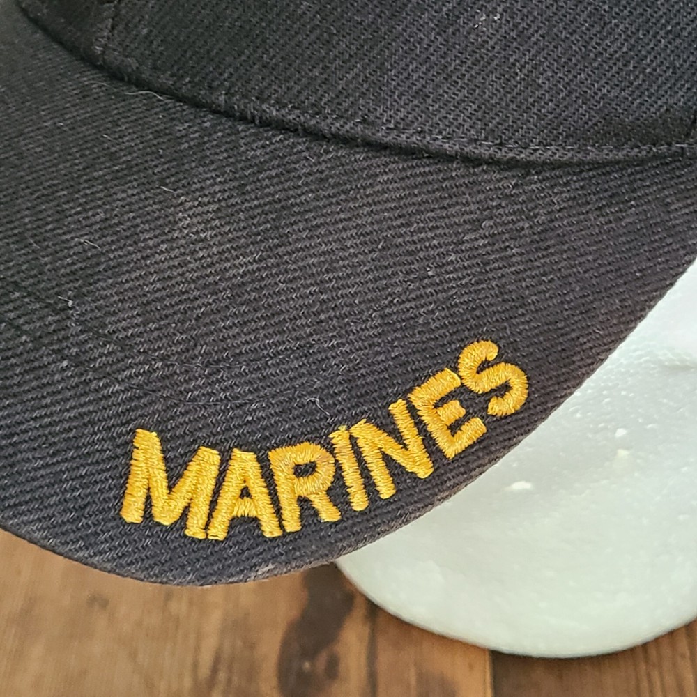 US Marines Theme Baseball Cap Adjustable JWM Acrylic Black