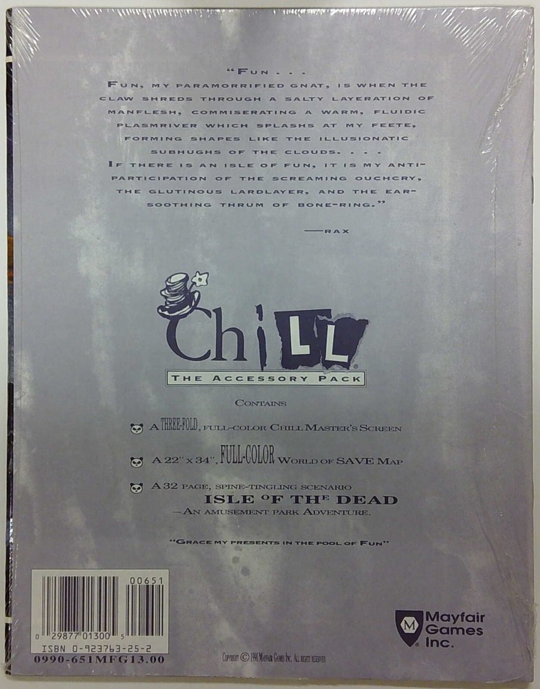 CHILL THE HORROR RPG: CHILL THE ACCESSORY PACK MFG651